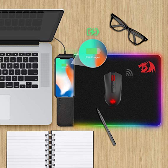 Redragon P025 RGB Gaming Mouse Pad with Wireless Charger