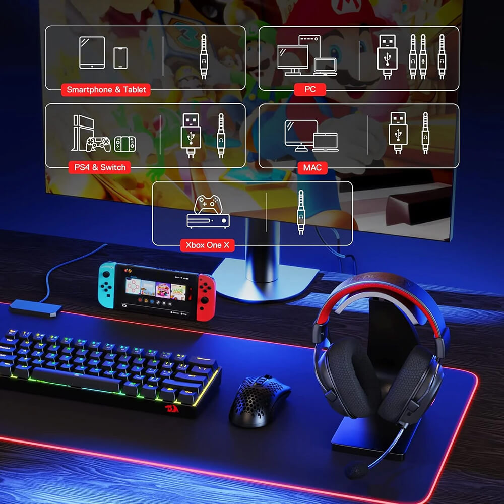 Redragon H510 ZEUS PRO Mode RGB Wireless Gaming Headset (Black)