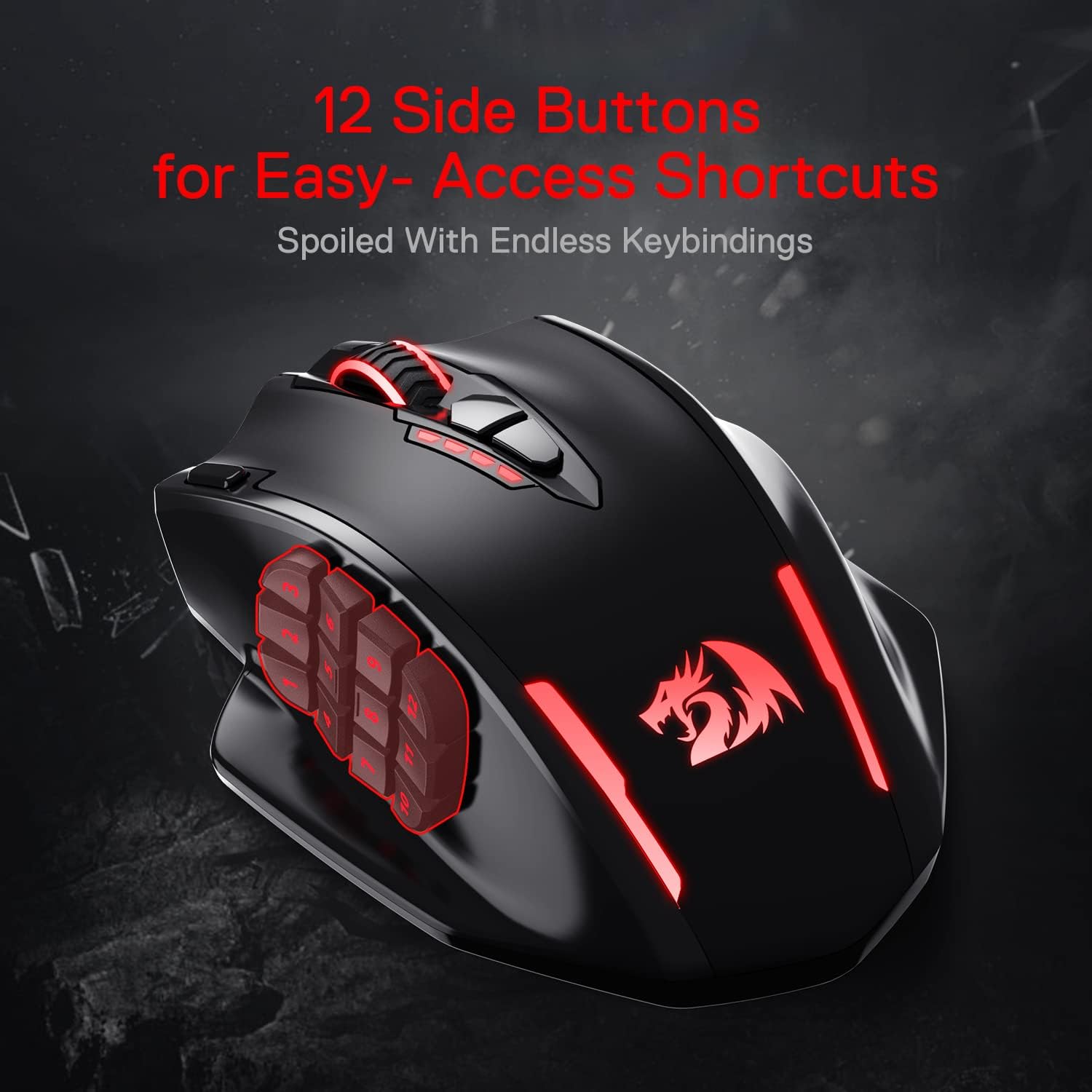 Redragon M913 IMPACT ELITE Wireless Gaming Mouse, 16000 DPI (Black)
