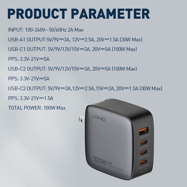 LDNIO Q408 100W GaN Super Fast Charger - Image 6