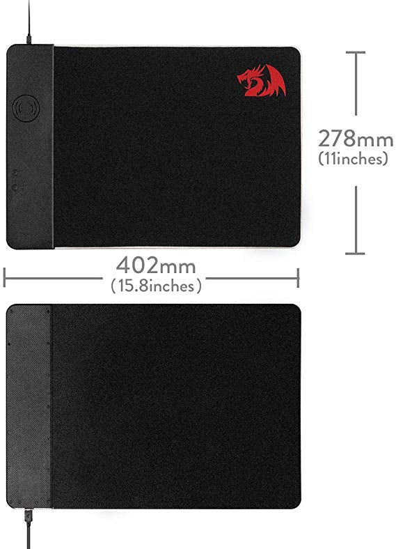 Redragon P025 RGB Gaming Mouse Pad with Wireless Charger
