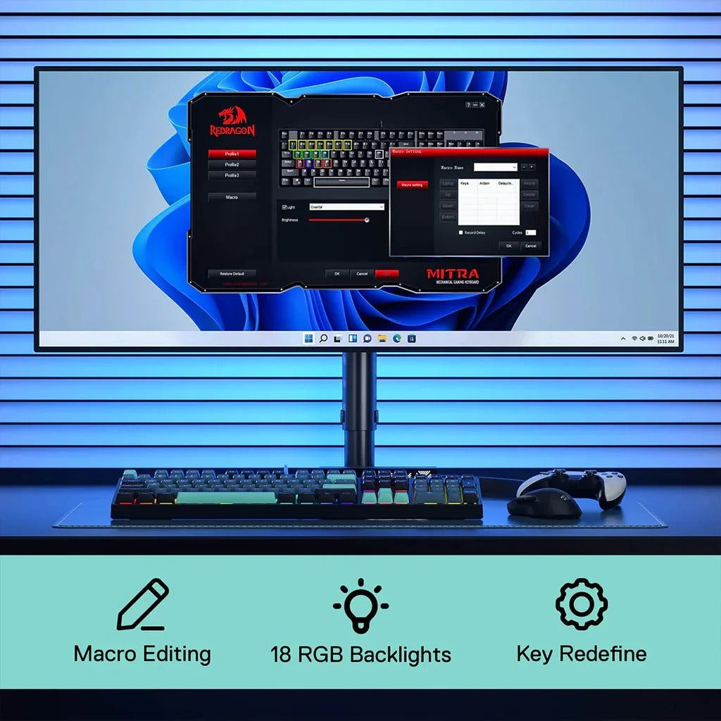 Redragon K582 SURARA 100% Anti-Ghosting RGB Keyboard With Red Switches