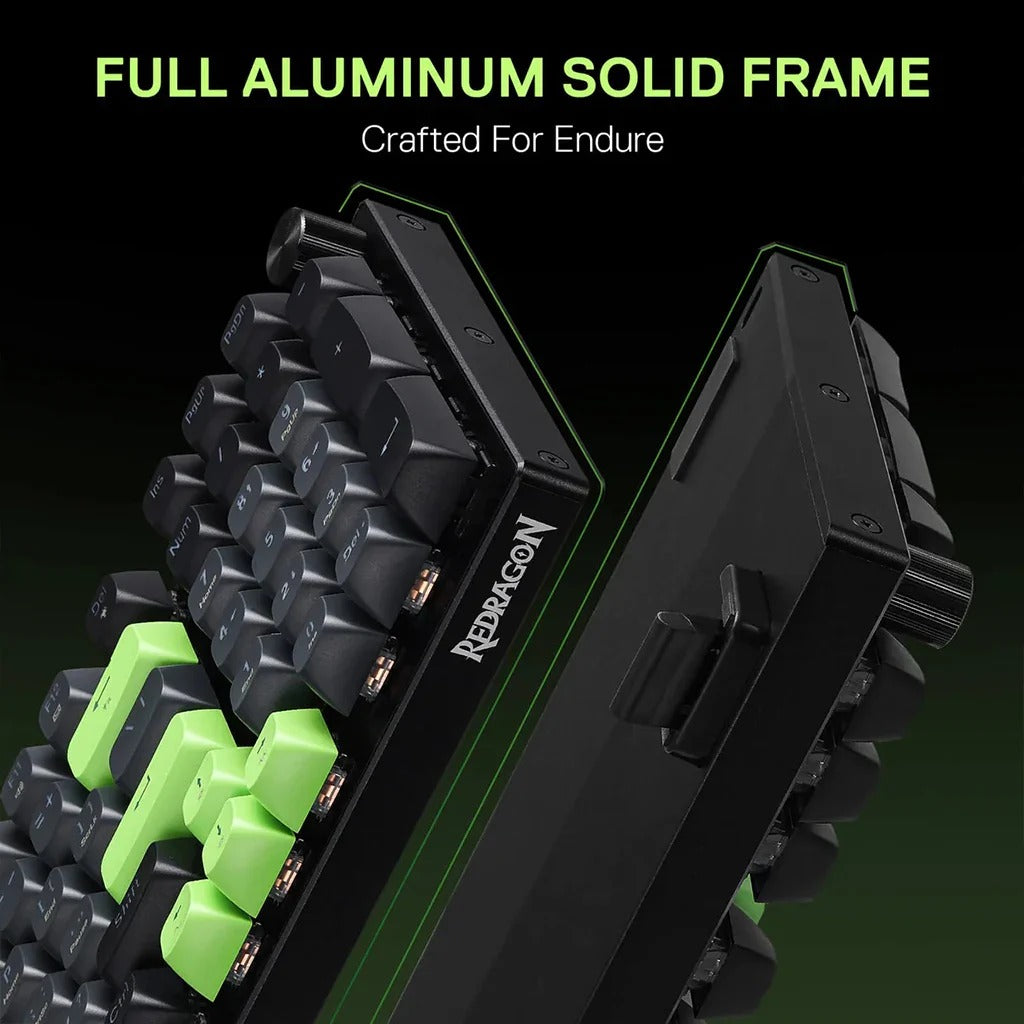 Redragon K740 DHARMA Wired Mechanical Keyboard with Linear Dragon Chant Switch (Black & Green)