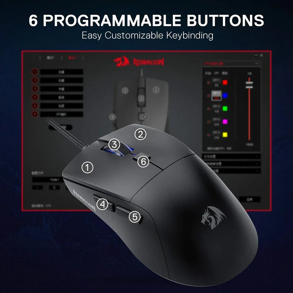 Redragon M618 AZZMACH Lite 70g Lightweight 10K DPI Wireless Gaming Mouse