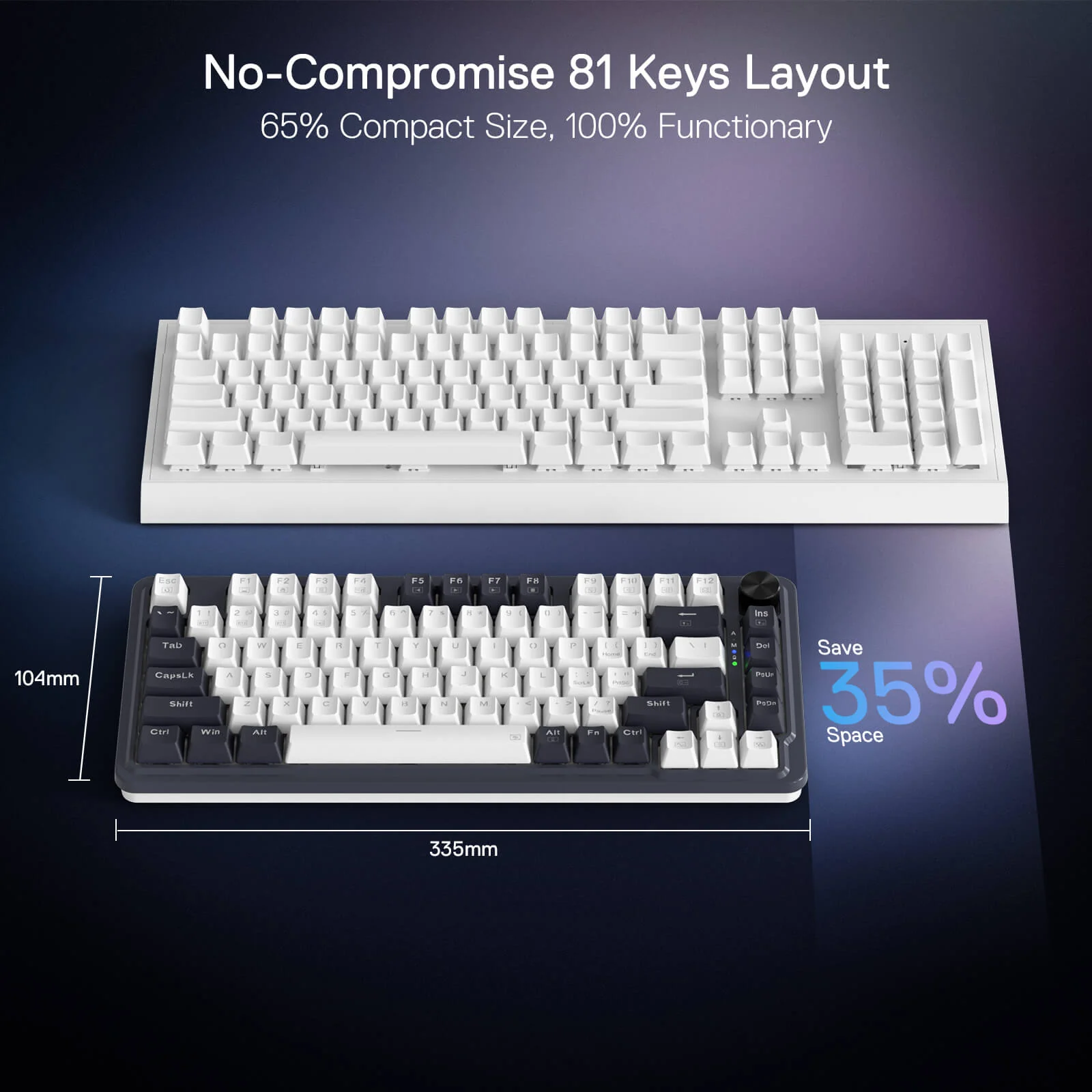 Redragon UCAL K673 PRO 81-Keys Wireless Gasket Mechanical Gaming Keyboard (WB)