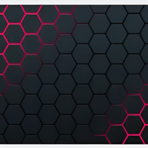 Hexagonal pattern with red outlines on a black background
