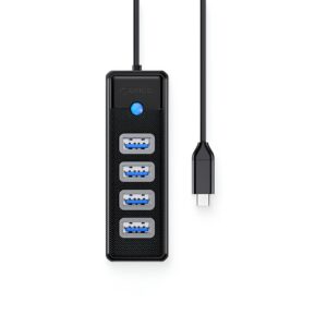 ORICO PW4U-C3 USB-C to 4-Port USB 3.0 Hub | 5Gbps High-Speed Data Transfer