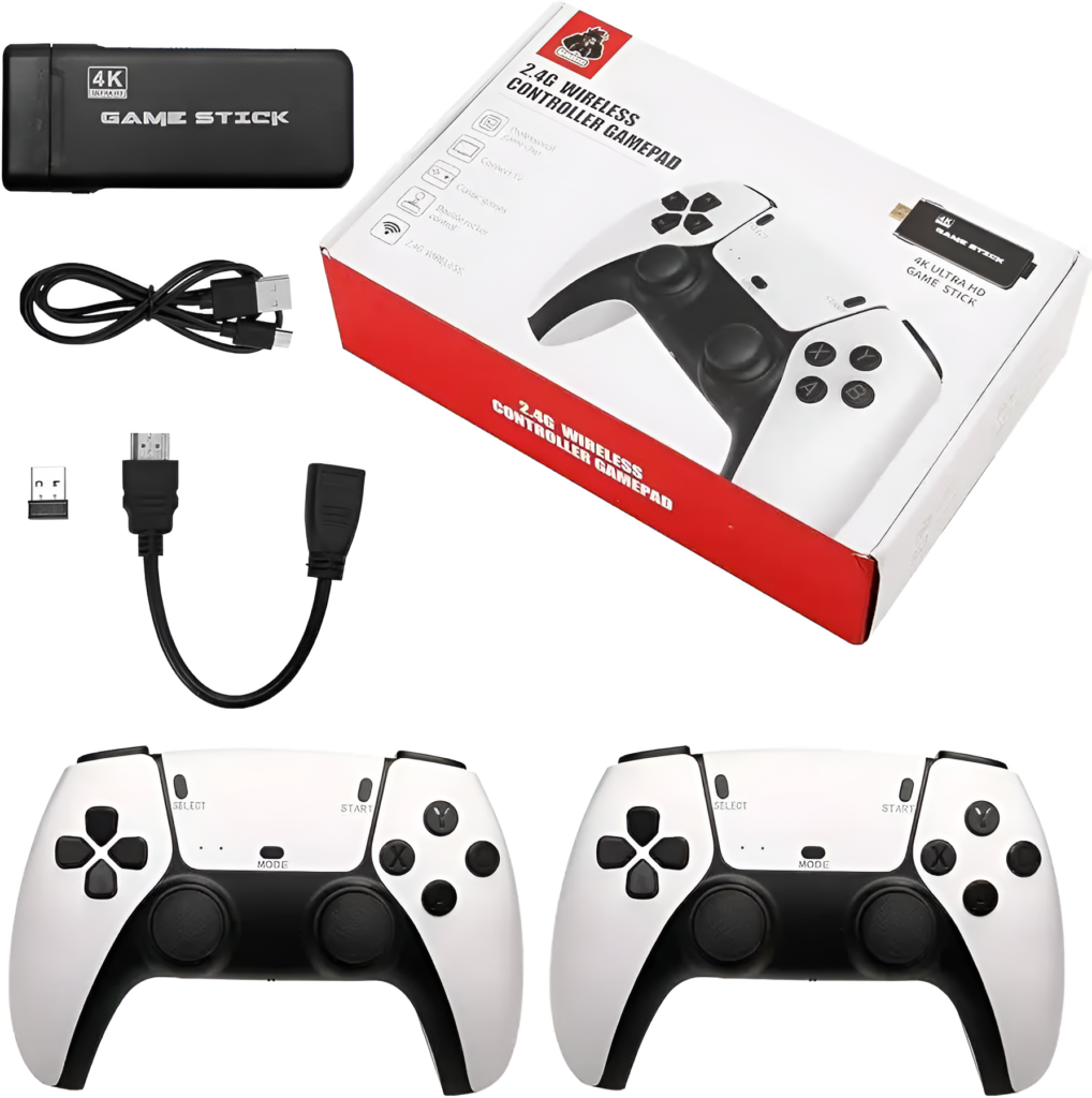 M8 PRO Game Stick 4K Console 4K HDMI,2× 2.4G Wireless Controllers