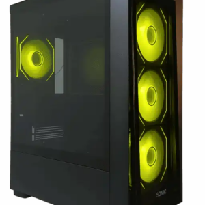 Sonic C05 ARGB Mid-Tower ATX Gaming Case – Black/White (4x Fans)