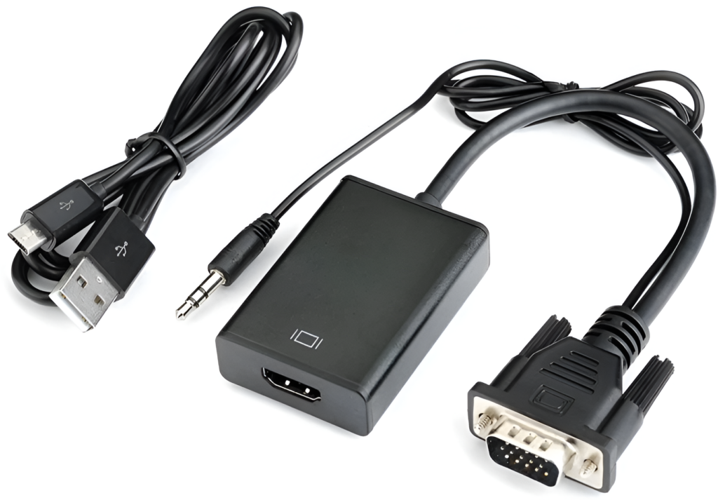 VGA to HDMI Converter with 3.5mm Audio – High-Quality Video & Sound