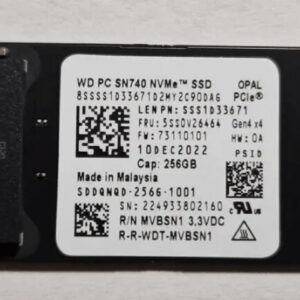 Western Digital SN740 512GB Gen4x4 NVME New without Packing in 1yr wty