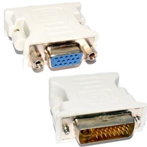 DVI to VGA adapter on a white background