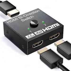 HDMI bi-directional switch with cables on a white background