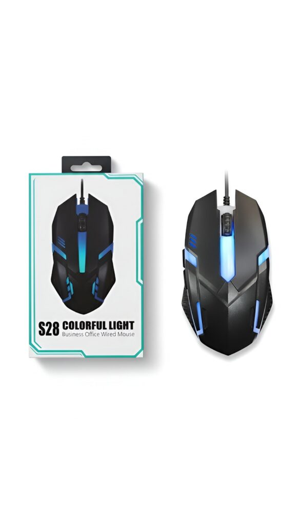 S28 RGB Gaming Wired Mouse Precision Control with Dynamic Lighting