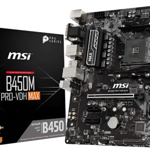 MSI B450M Pro-VH3 MAX motherboard with packaging