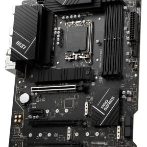 Computer motherboard with MSI branding on a white background
