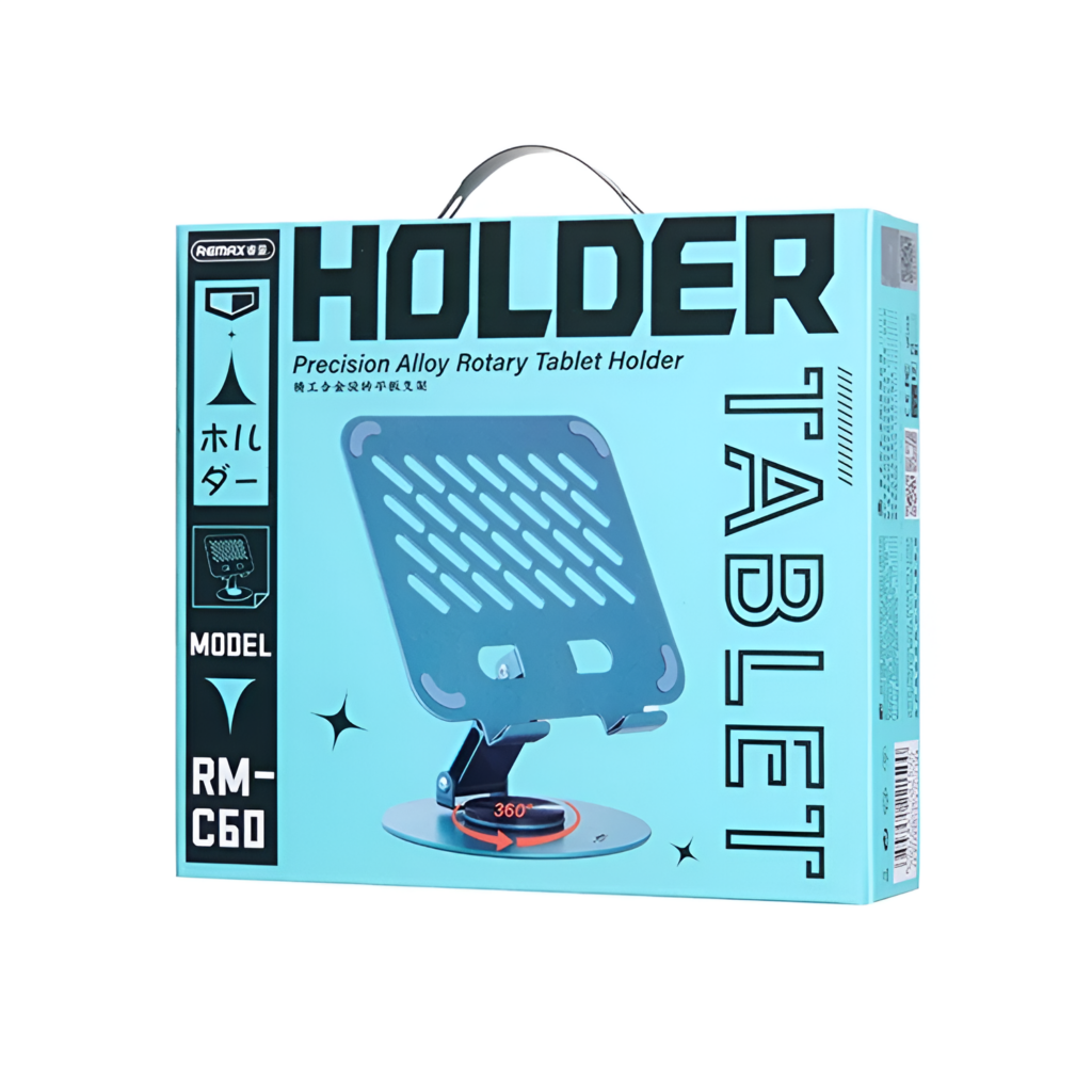 Box for a precision alloy rotary tablet holder with blue design and text.
