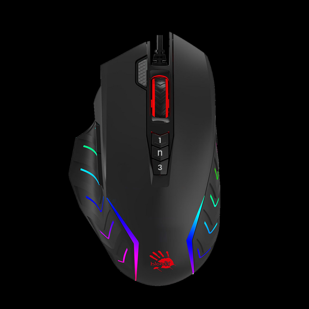 Bloody J95S 2-Fire RGB Animation Gaming Mouse Stone Black (Activated ...