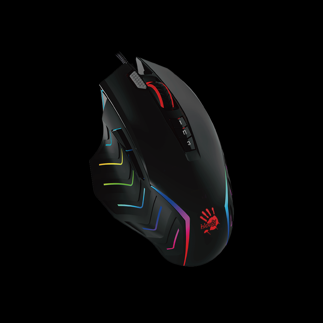 Bloody J95S 2-Fire RGB Animation Gaming Mouse Stone Black (Activated ...